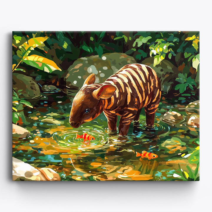 Vorsichtiger Fluss-Erkunder
