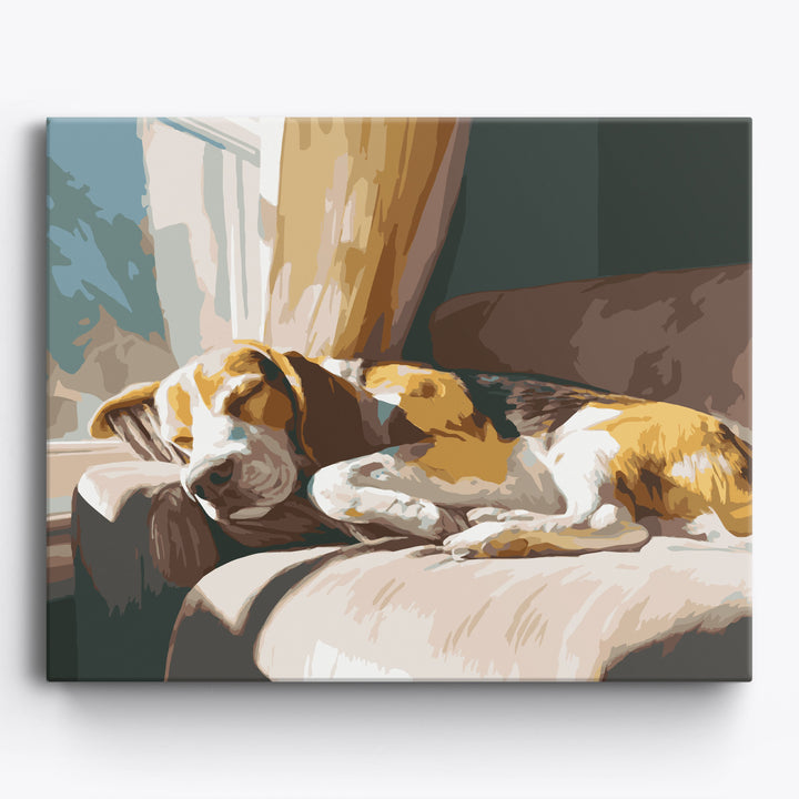 Schläfriger Beagle