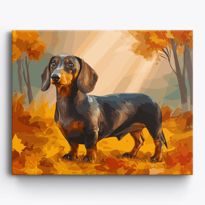 Dackel-Herbstporträt