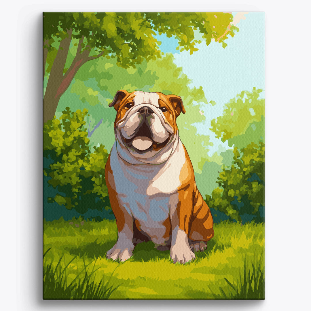 Glückliche Bulldogge