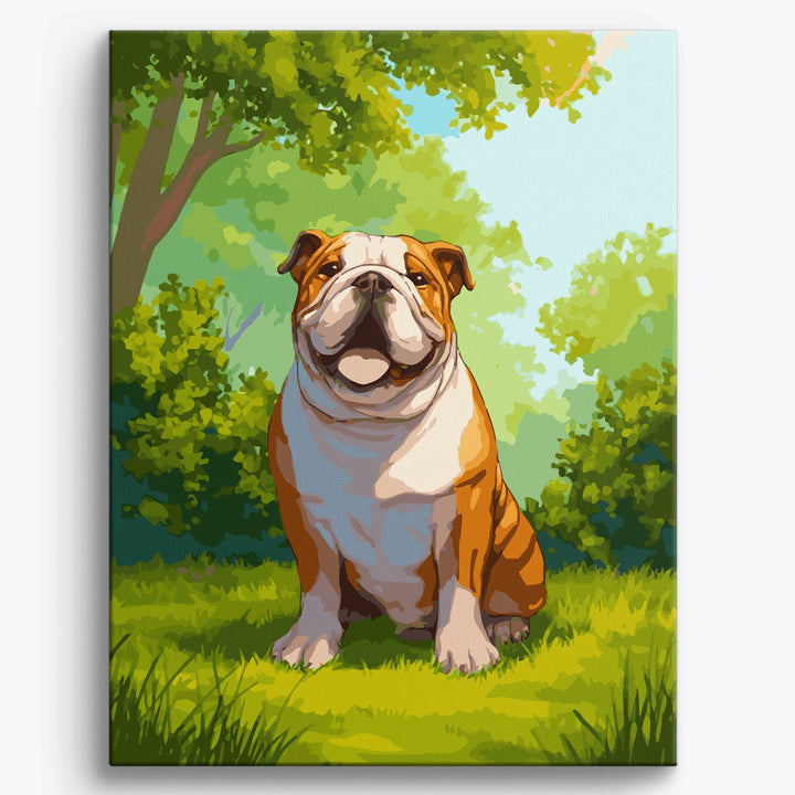 Glückliche Bulldogge