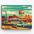 Burger w restauracji Route 66 Diner