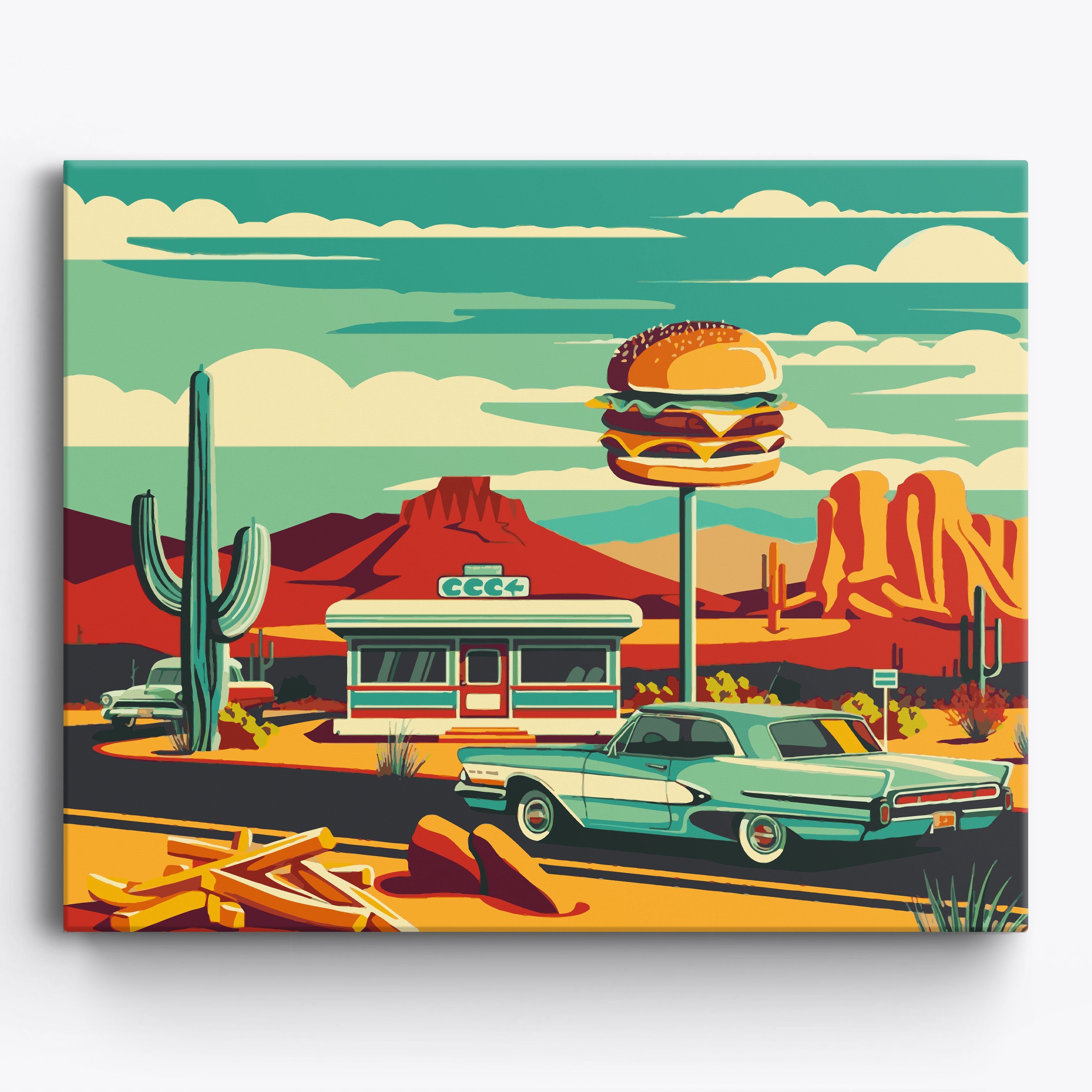 Burger w restauracji Route 66 Diner