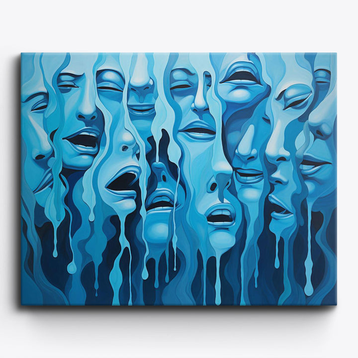 Abstrakte Blaue Kernschmelze