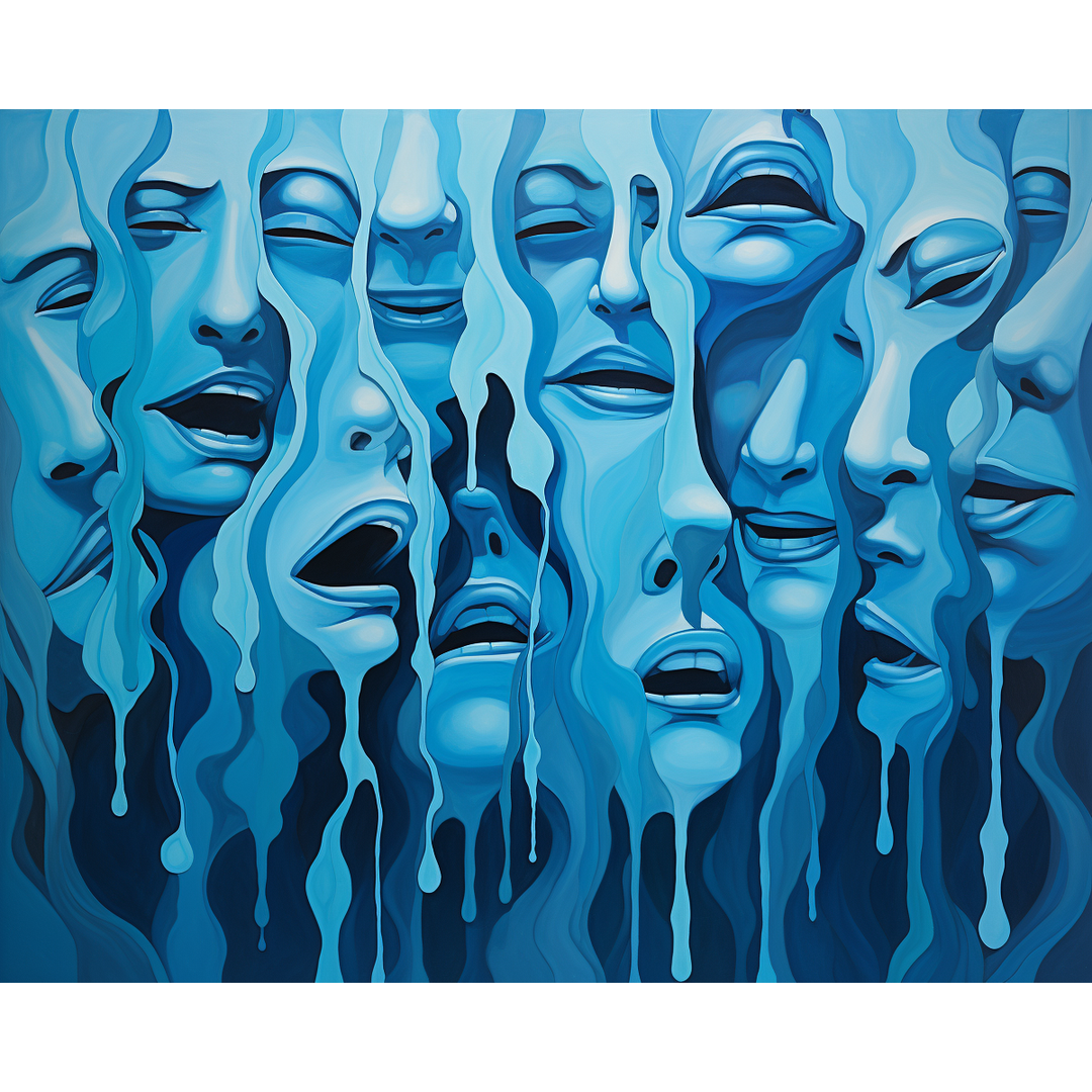 Abstrakte Blaue Kernschmelze