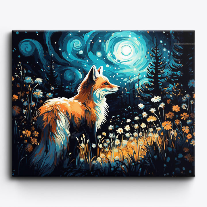 Abstrakter Fuchs Nächtlich