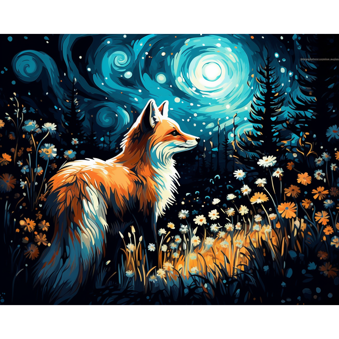 Abstrakter Fuchs Nächtlich