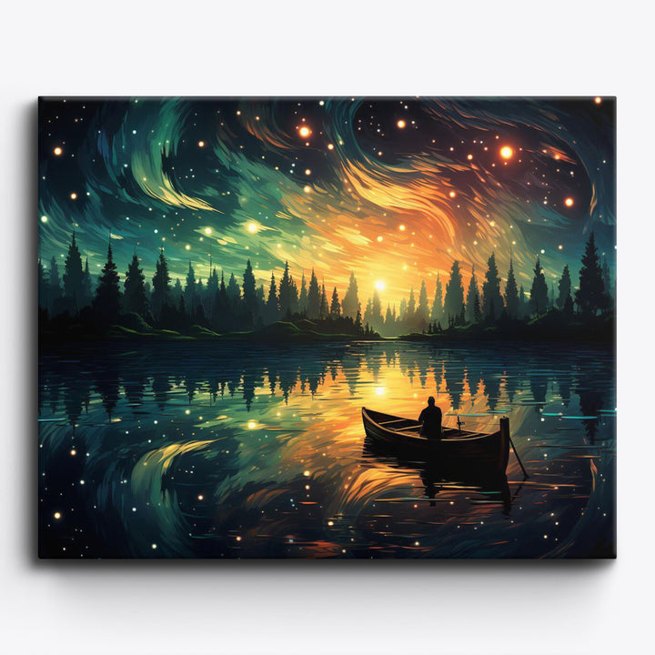 Abstraktes Ruderboot Himmel