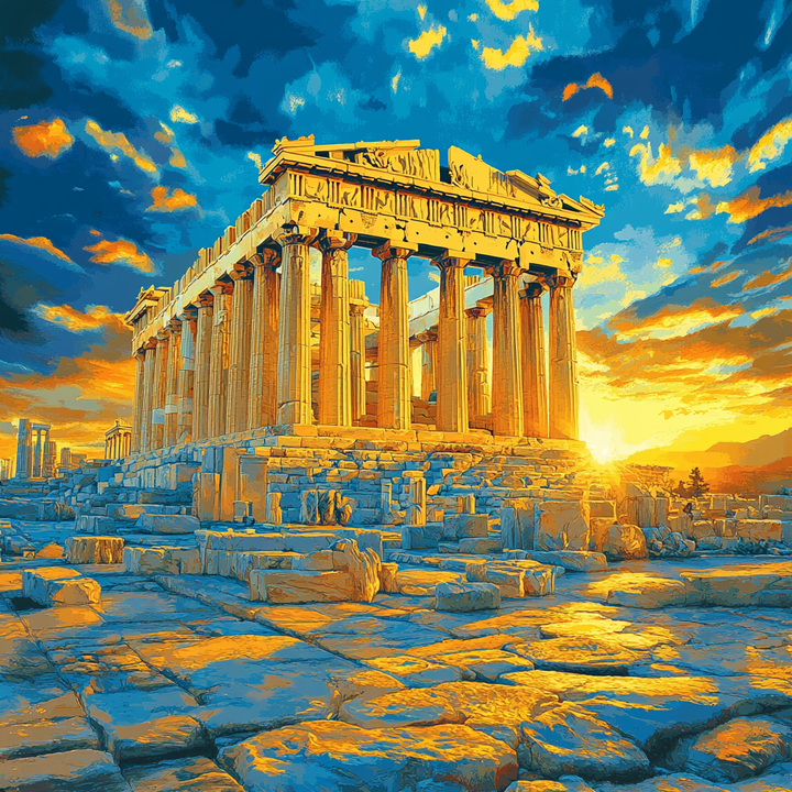 Akropolis Sonnenuntergang Ruinen