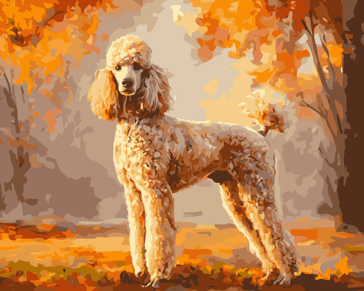 Pudel-Herbstlandschaft