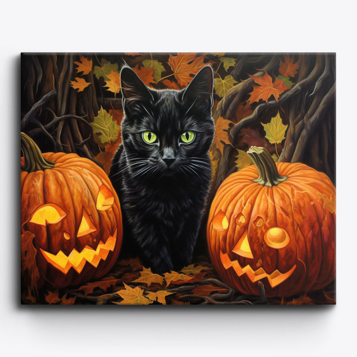 Das Kürbisabenteuer der schwarzen Katze