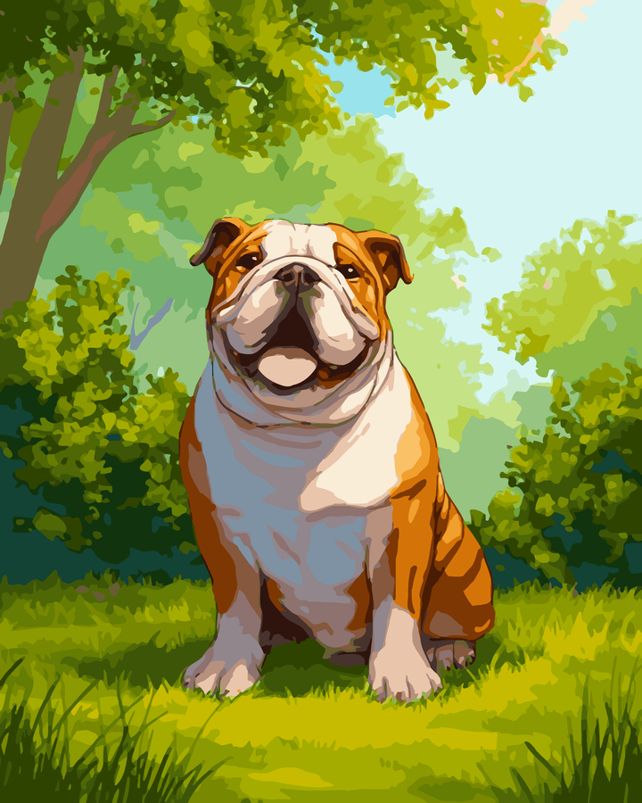 Glückliche Bulldogge