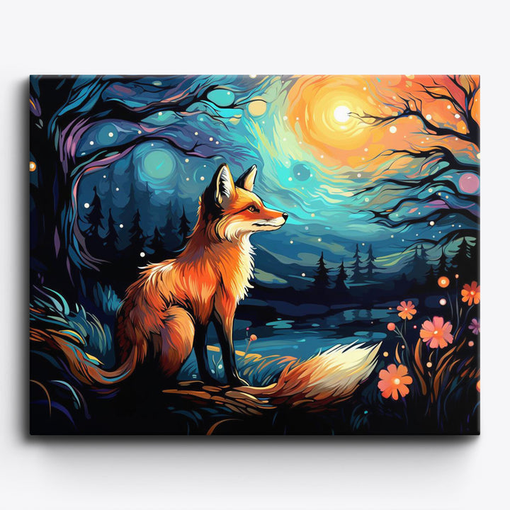 Fuchs unter Mondlicht