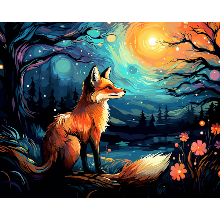 Fuchs unter Mondlicht
