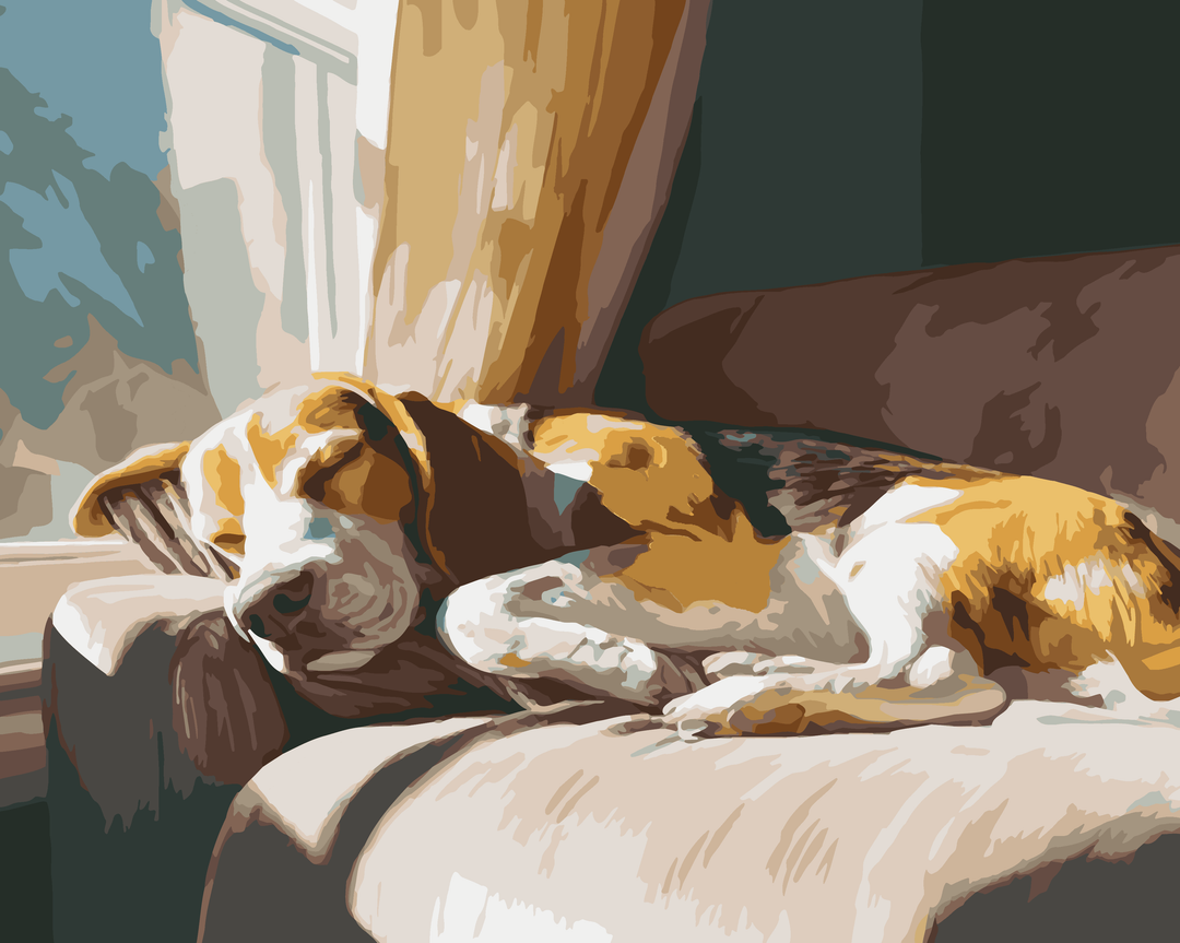 Schläfriger Beagle