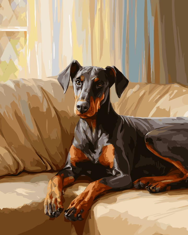 Gemütlicher Dobermann
