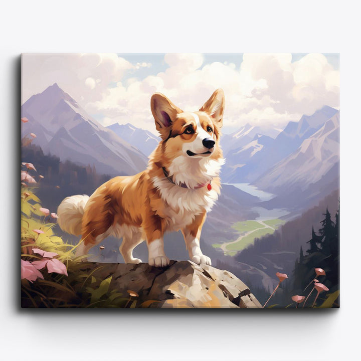 Herding Hues Corgi auf Leinwand