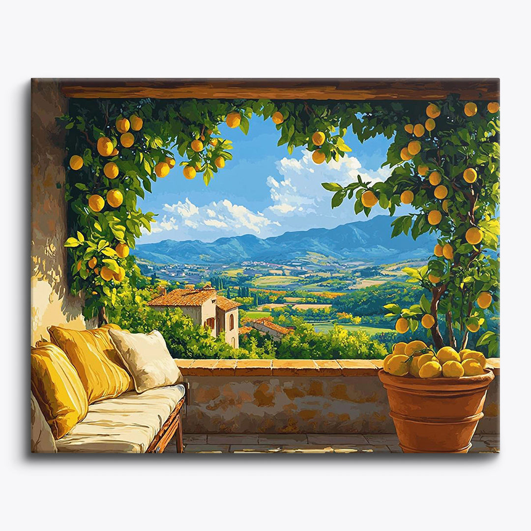 Zitronen-Terrassenblick