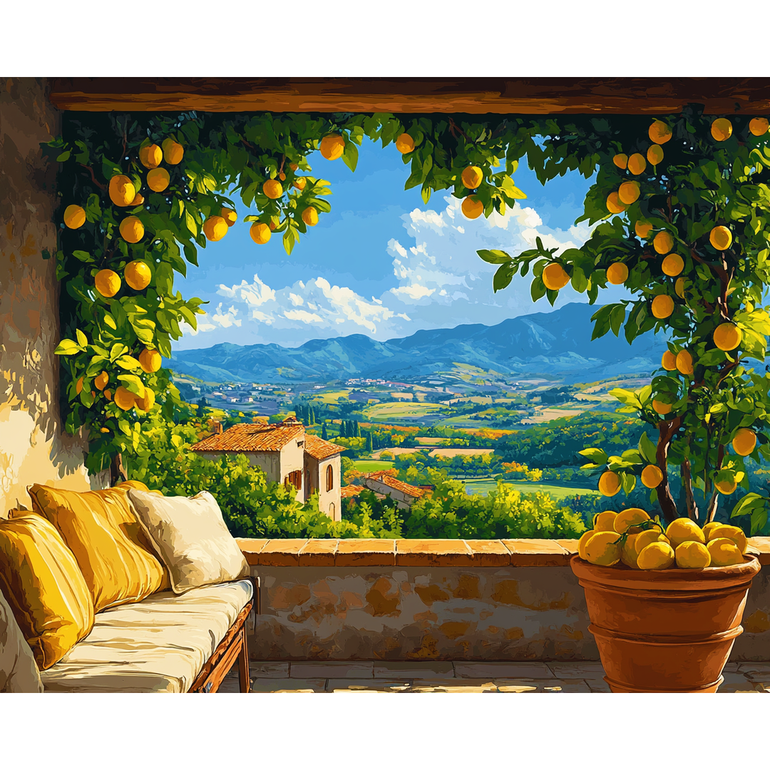 Zitronen-Terrassenblick