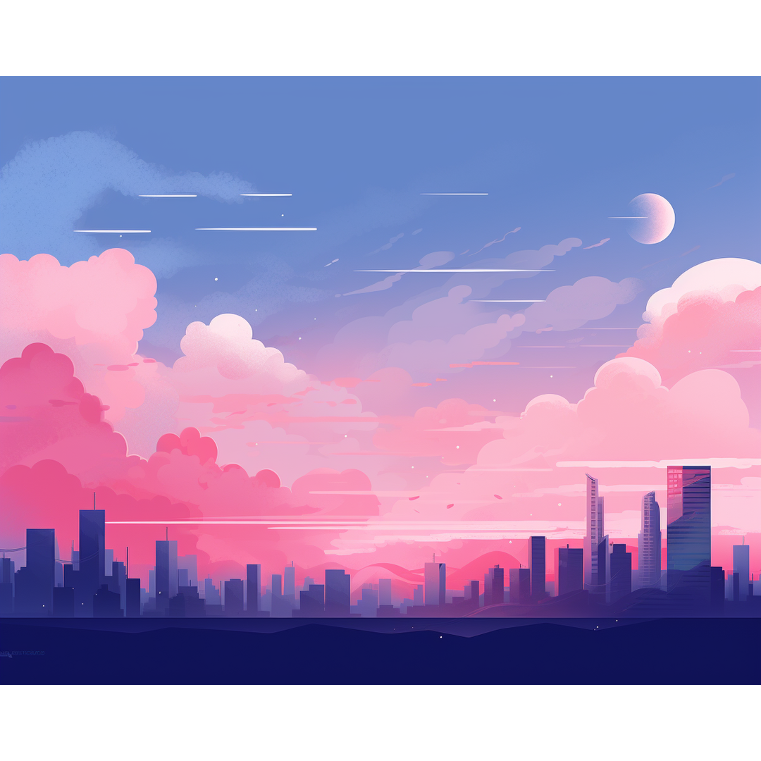 Pastelowa panorama miasta
