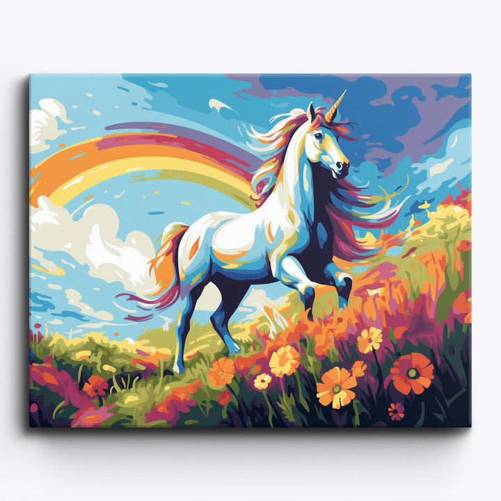 Regenbogen-Traumlandschaft
