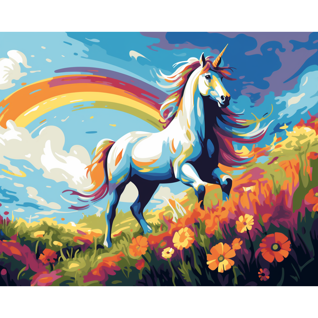 Regenbogen-Traumlandschaft