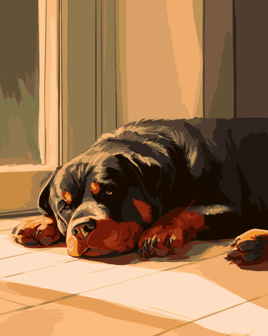 Ruhender Rottweiler