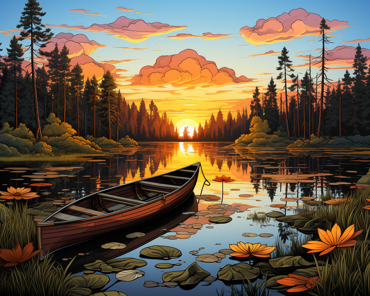 Ruderboot-Reflexionen