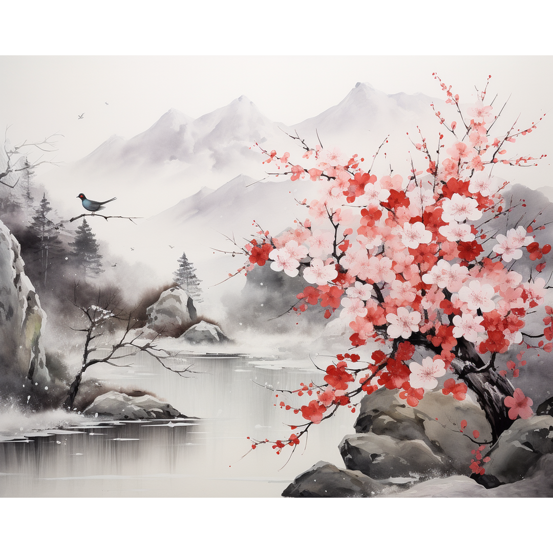 Serene Blüten-Winterlandschaft