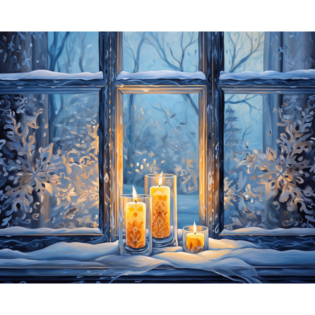 Schneebedecktes Fenster