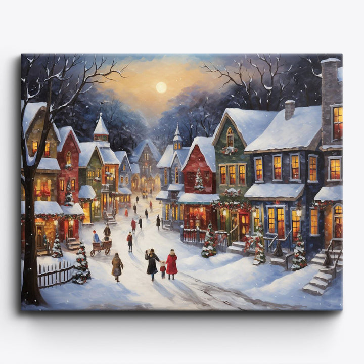 Verschneites Weihnachtsdorf