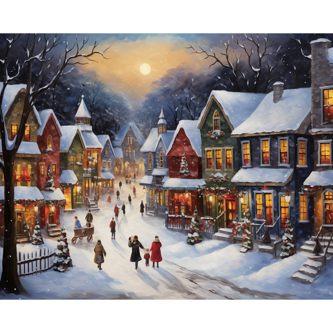 Verschneites Weihnachtsdorf