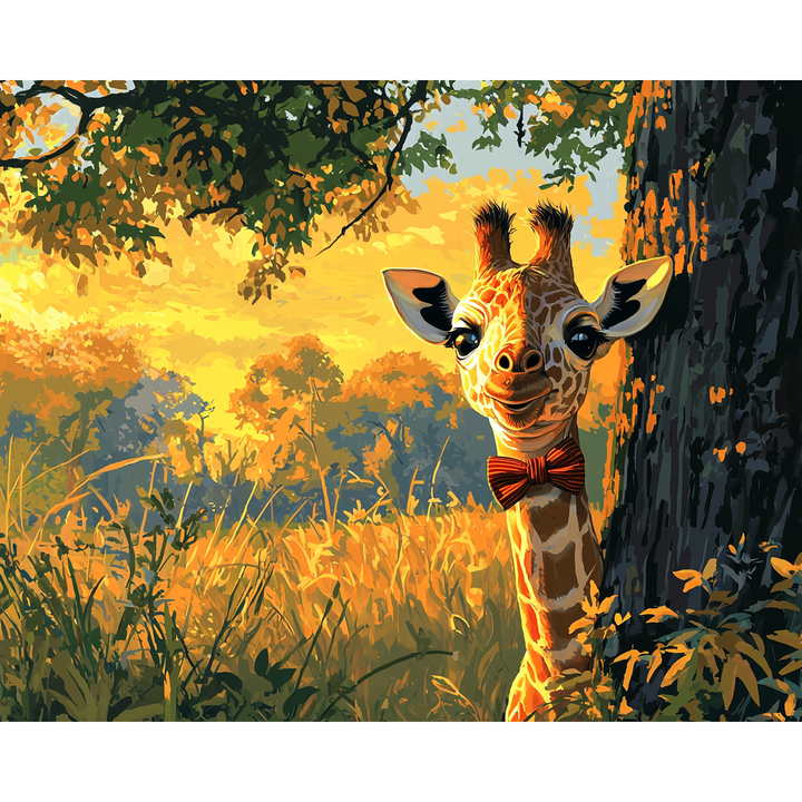 Sonnenuntergangs-Fliege-Giraffe
