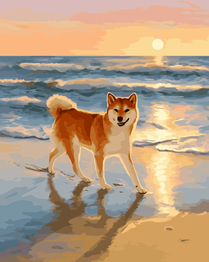 Sonnenuntergang Shiba-Ufer