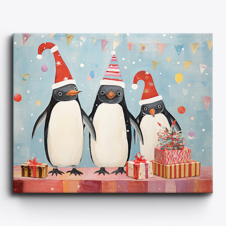 Sehr festliche Pinguine