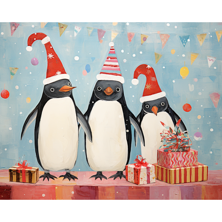 Sehr festliche Pinguine