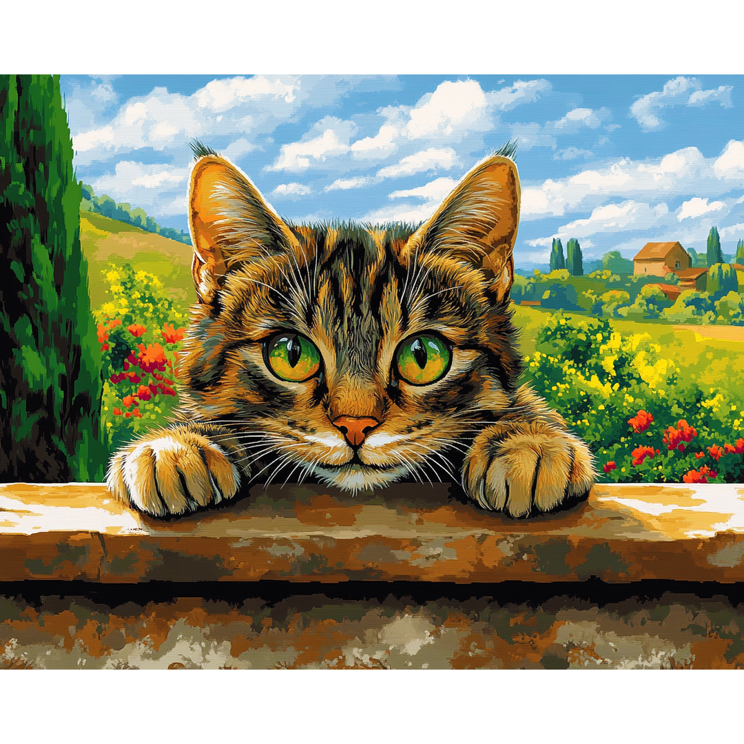 Fensterkatze beim Starren