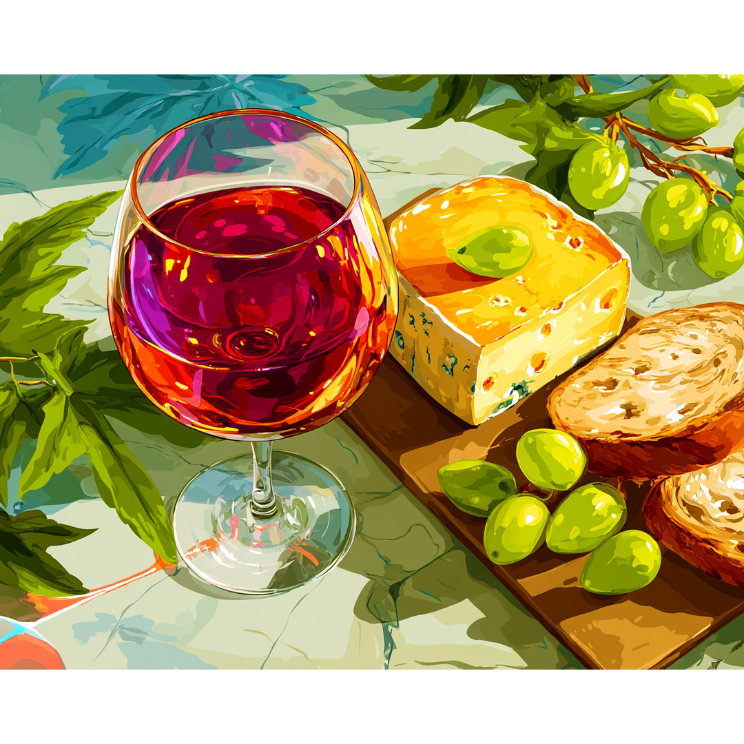Wein & Käse Stillleben